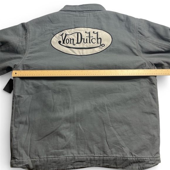 Von Dutch Originals Quilted Work Jacket XL Gray NWT Back Logo - Picture 8 of 8